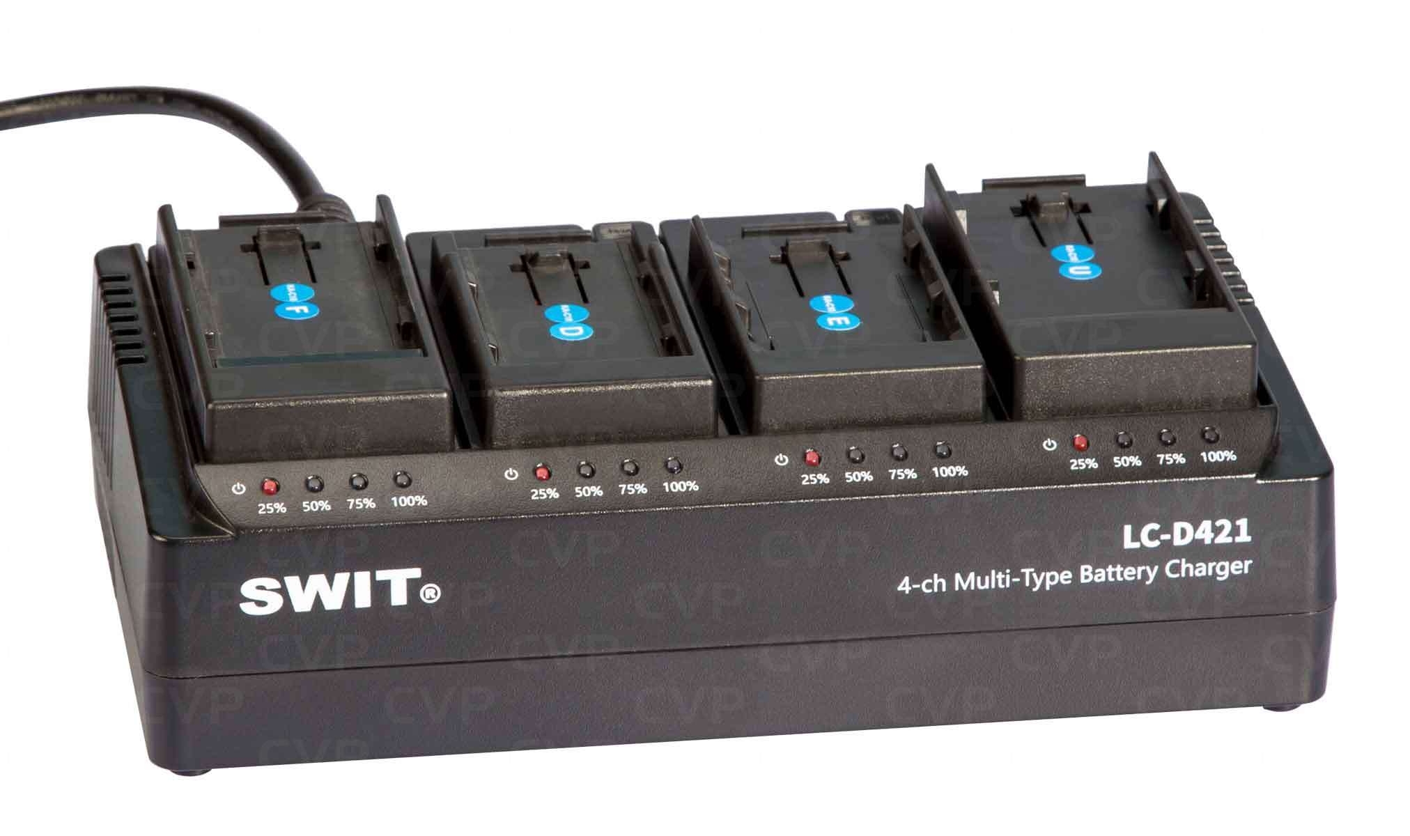 Buy Swit Lcd421d Lc D421d 4 Ch Dv Charger With 4x Panasonic Vbd Style Plates The Charger Body Can Charge Arbitrary F U E D C V I B Style Batteries With Exchangeble Ka C13 Plates