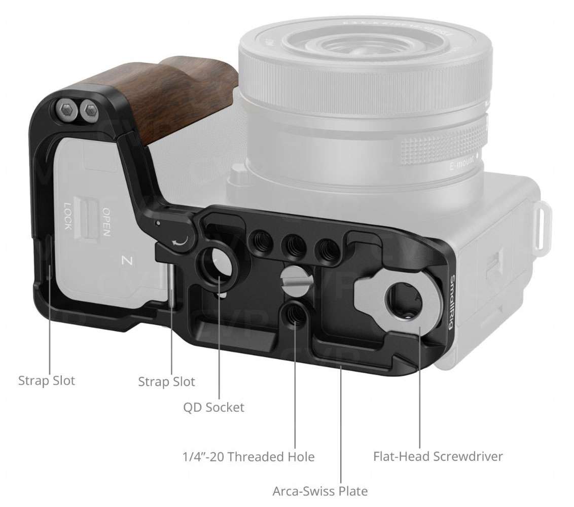 Buy - SmallRig L-Shape Mount Plate W/ Wooden Handle - ZV-E10 II