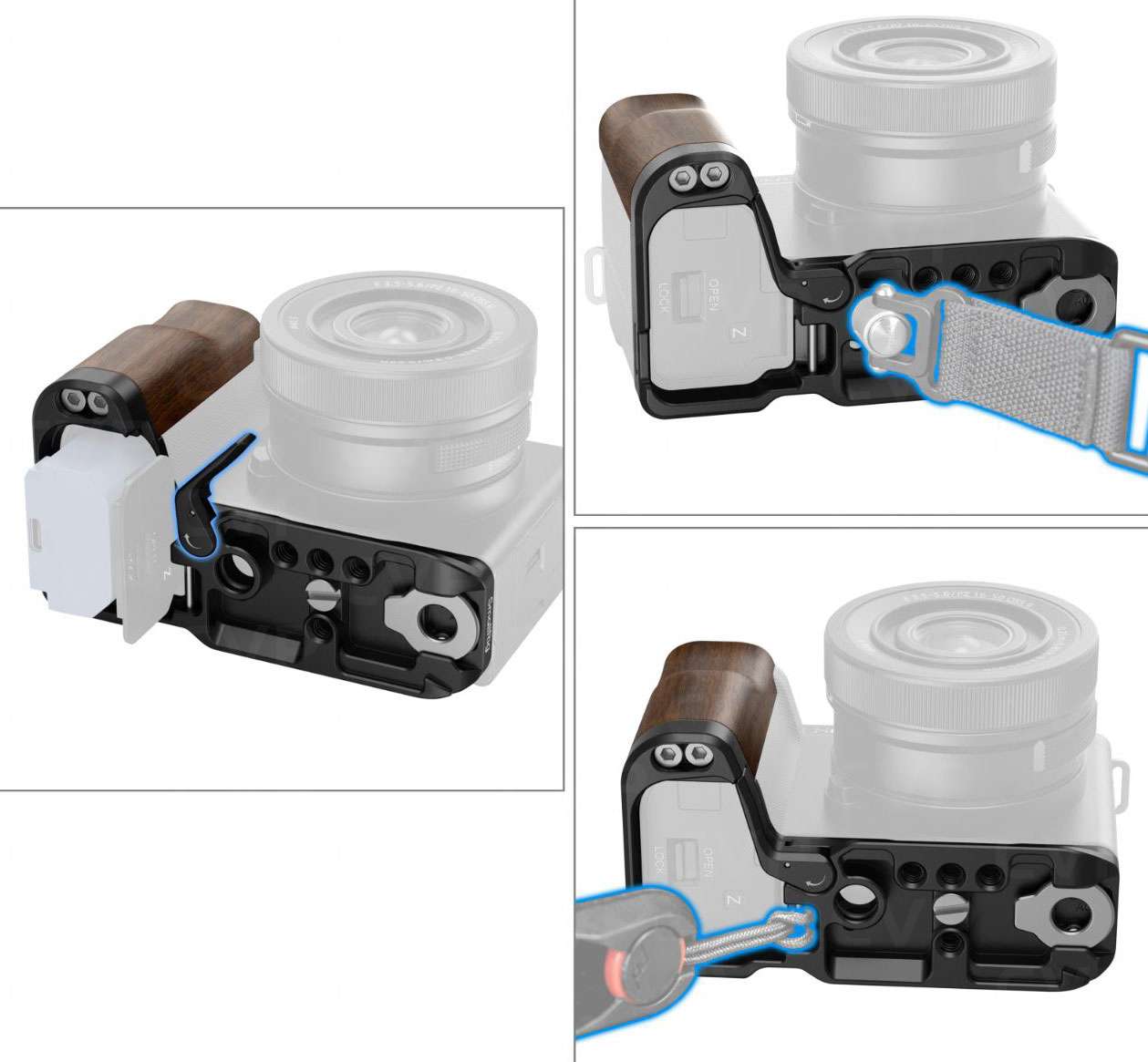 Buy - SmallRig L-Shape Mount Plate W/ Wooden Handle - ZV-E10 II