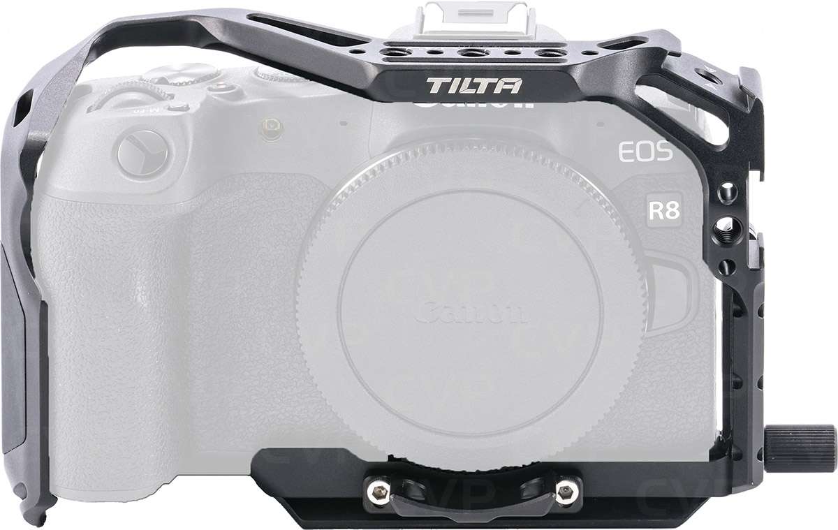 Jaula De Protección Tilta Para Canon R8, Con Soporte ARCA, Abrazadera Para Cables HDMI Y USB-C, Roscas 1/4" Y 3/8", Riel NATO, Compatible Con Trípodes Y Gimbales, Color Negro