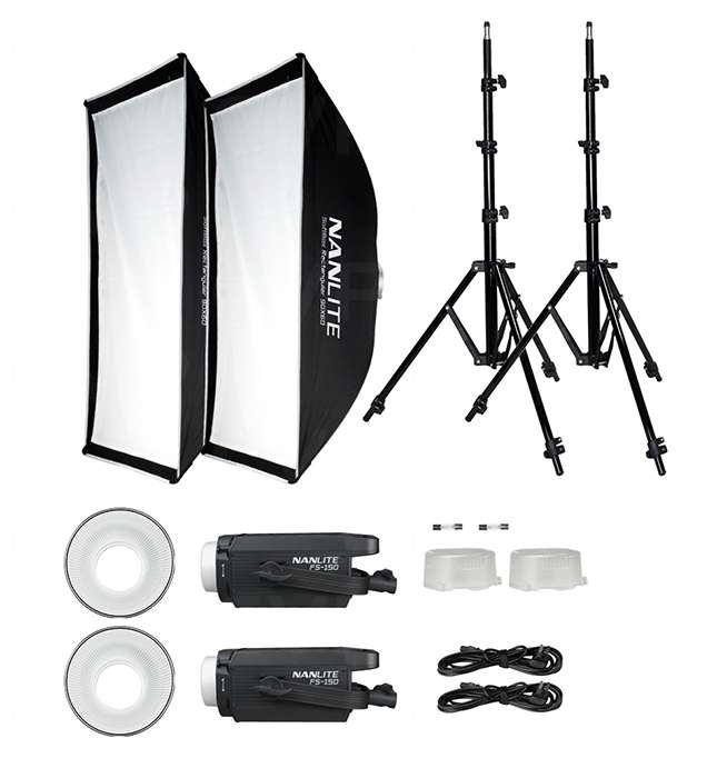 NANLITE FS-150 ビデオライト　ソフトケース付き no.2 Nanlite FS-150B Bi-Colour 2 light kit with stand