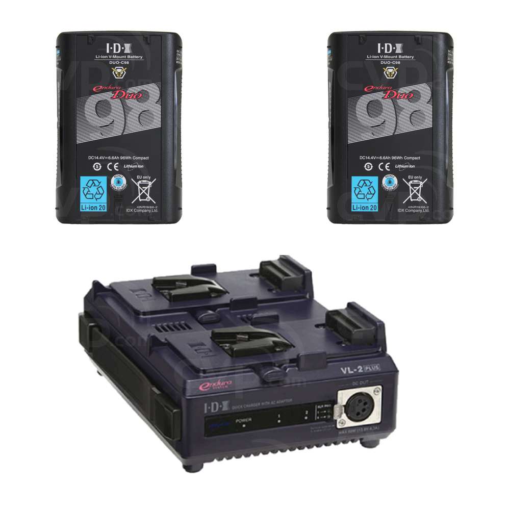 IDX Vマウントリチウムバッテリー + 急速充電器セット IDX DUO-C98P PD