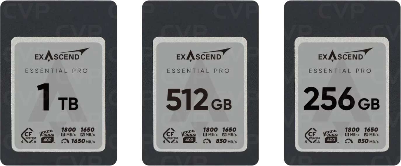 Exascend Essential Pro CFexpress 4.0 Type A - 256GB, 512GB Exascend Essential Pro CFexpress 4.0 Type A - 256GB, 512GB